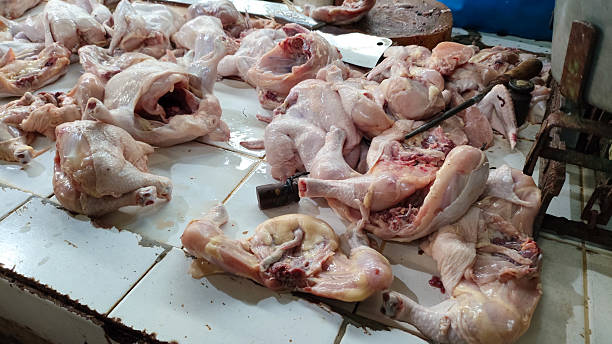 istock Raw Chicken Meat Cuts on Market Counter 2221251153