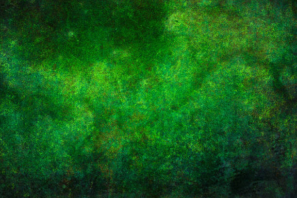 istock Vibrant green grunge texture with dark edges and mottled surface - abstract background 2221251699