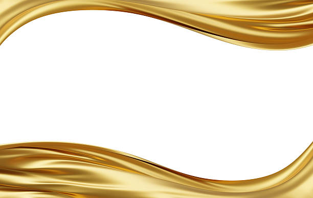 istock Luxury gold fabric banner on white background with copy space 3d render 2221252787