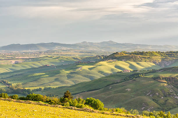 istock Valleys and fields in a rural landscape 2221262059
