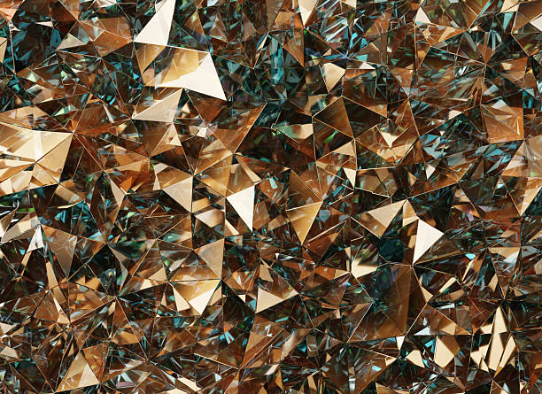 istock Luxury Abstract Realistic Gold Geometry Texture Reflection Close Up Background 3D rendering 2221266346