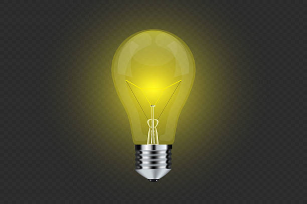 istock Realistic light bulb.Vector illustration of incandescent light bulbs glowing yellow and white. 2221271781