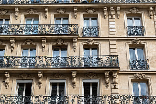 istock Building Facade with Balconies and Ornate Window Details 2221275539