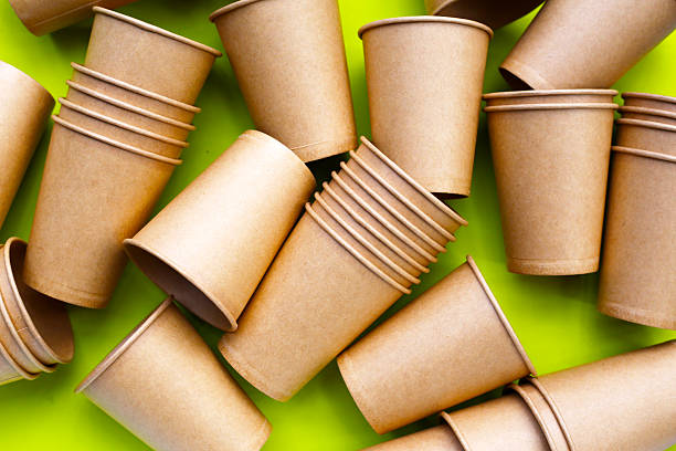 istock Brown paper cups, disposable glass 2221276599