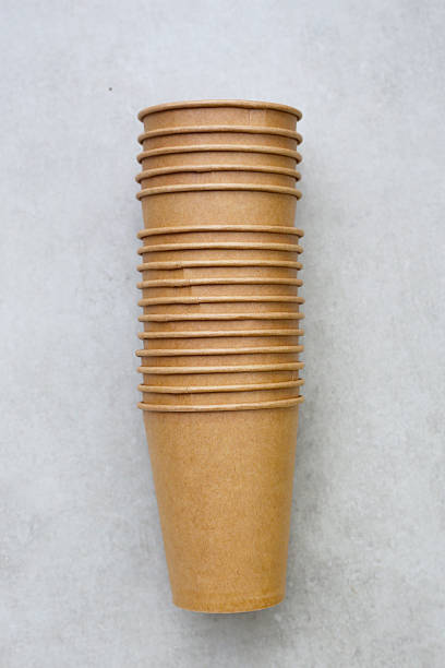 istock Brown paper cups, disposable glass 2221276735