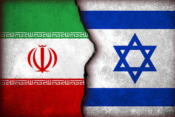 istock Iran and Israel conflict concept with flag 2221278213