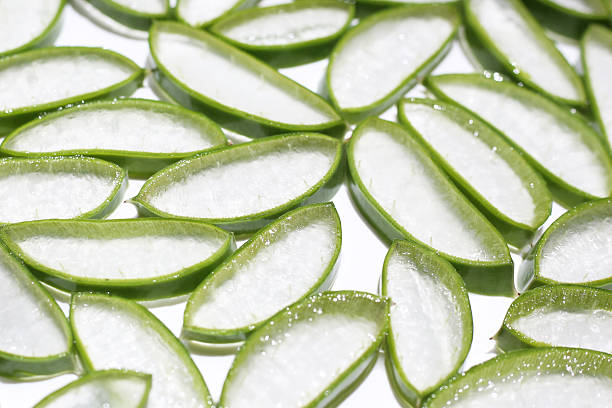 istock Sliced aloe vera pieces with translucent gel 2221278376