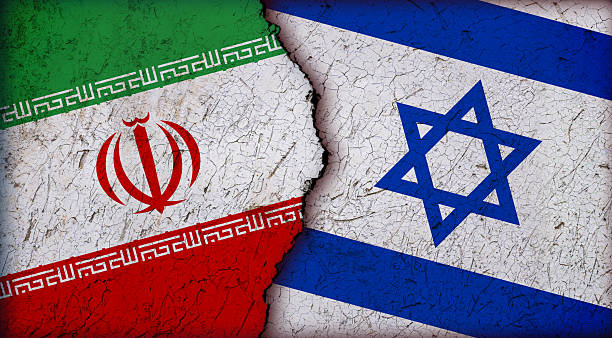 istock Iran and Israel conflict concept with flag 2221279168