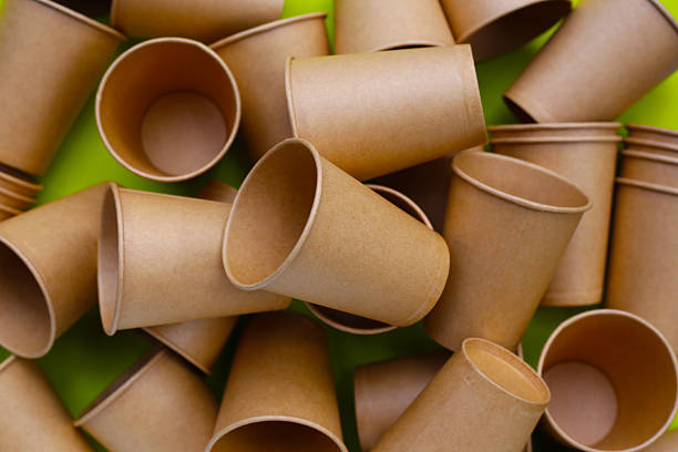 istock Brown paper cups, disposable glass 2221280045