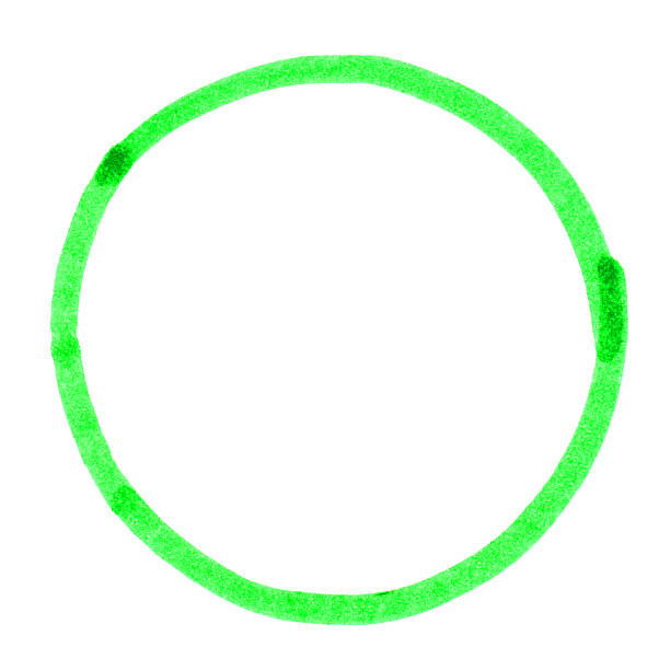 Sketch of empty hand drawn circle made with green pencil
