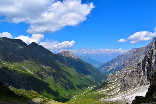Landscape of Austrian Alps with beautiful river ,lake and mountains