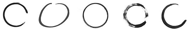 istock Set of 5 hand painted circles 2221284737