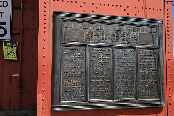 istock Bronze information plaque on The Golden Gate Bridge. 2221286817