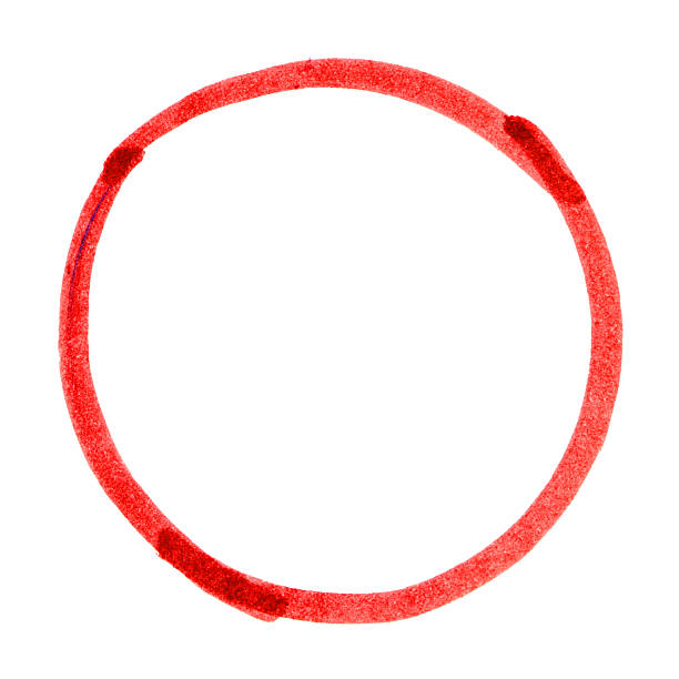 Hand drawn sketh of circle made with red pencil