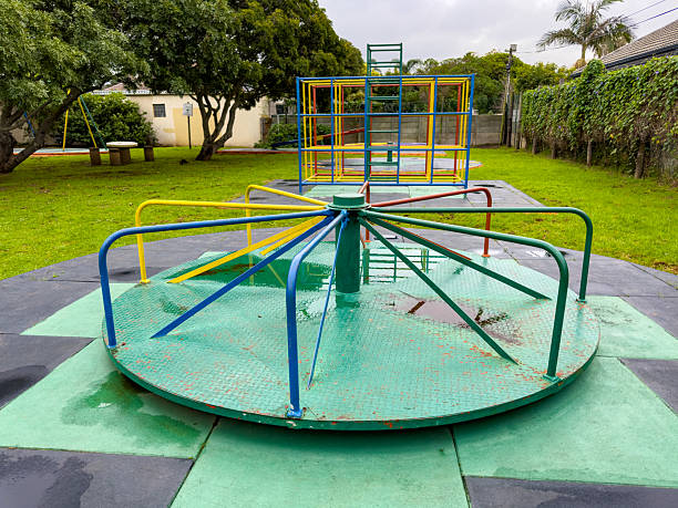 Public children's playground park on a cloudy day in Cape Town, South Africa