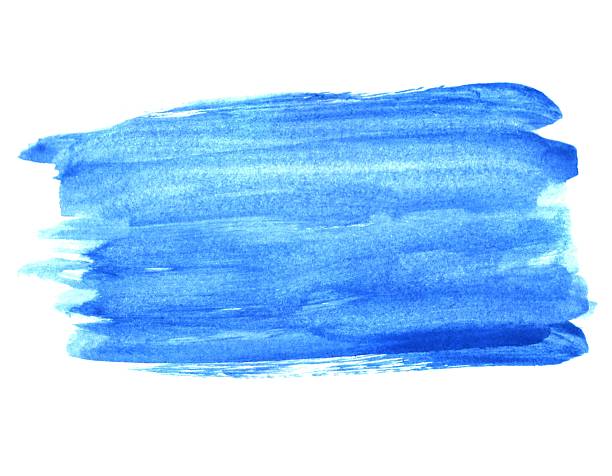 istock Dirty blue painted watercolor texture on white background 2221296517