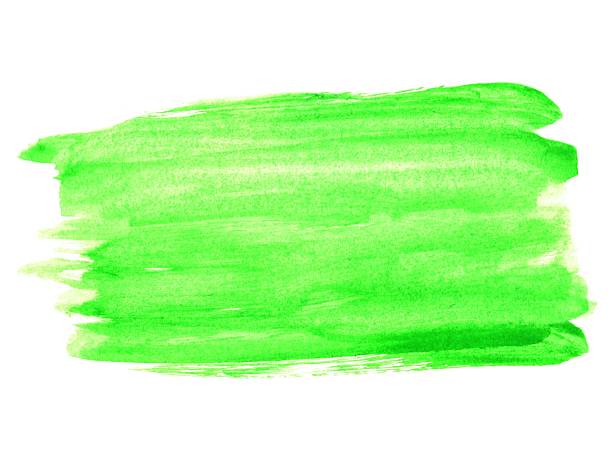 istock Green painted watercolor texture on white background 2221296705