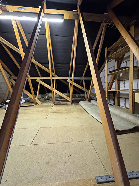 Roof truss of a modernist building in Nowy Dwór Gdański, Poland