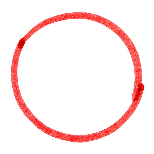 istock Blue hand painted circle made with red pen 2221299749