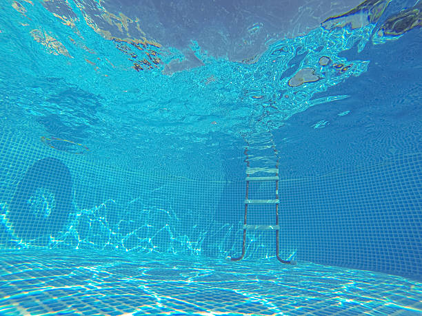 istock Underwater View of Empty Swimming Pool with Sunlight Reflections 2221303943