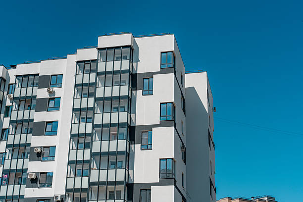 istock Multi-storey residential building with windows 2221306329