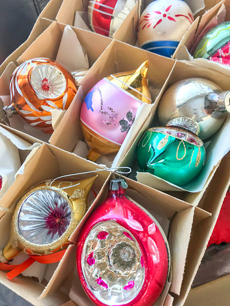 istock Antique Christmas ornaments In Their Original Box 2221313590
