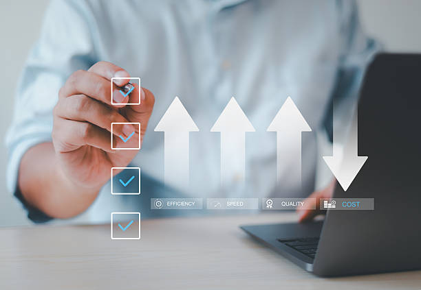 istock Strategic management planning, cost management and quality efficiency, improvement concepts, increased quality, speed, efficiency, reduced cost. 2221315328