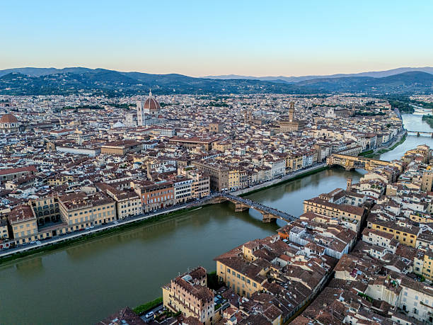 istock Florence from a bird's eye view. Sunset 2221318598