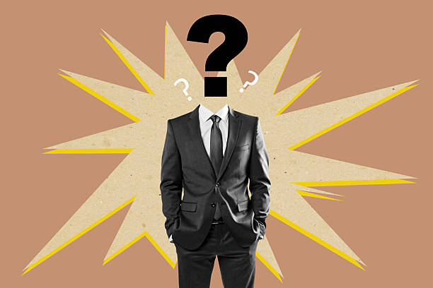istock Businessman with question mark as head on creative background symbolizing confusion, curiosity, and problem-solving in corporate context. 2221325131