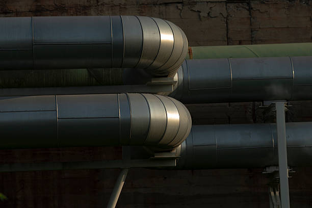 istock Connected pipes are assembled in a factory for various tasks 2221329501