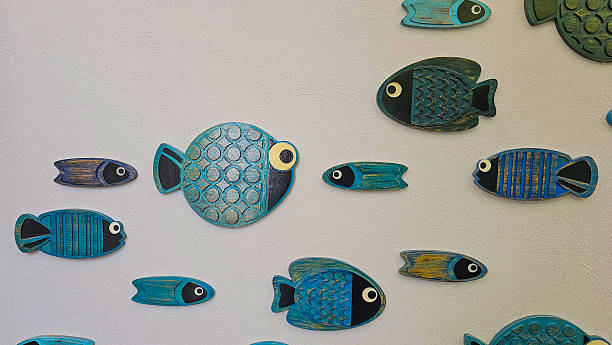 istock Fish art on the wall for background illustration 2221331379