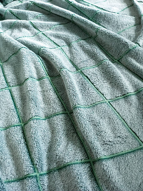 istock Close-up of a green checkered bedspread. 2221334229