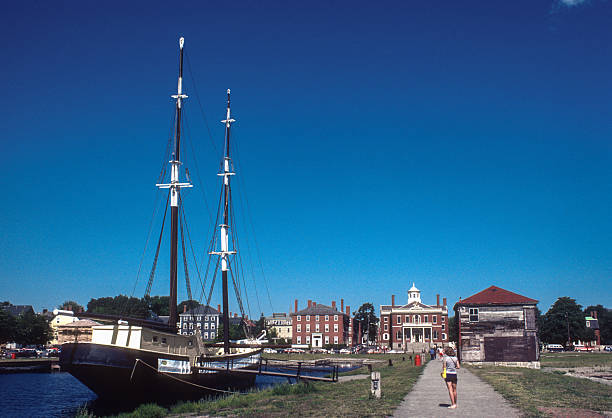 Salem MA - Harbor & Ship - 1980. Scanned from Kodachrome 64 slide.