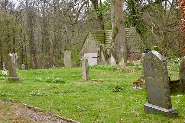Old cemetery showing gravestones