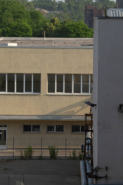 istock A tall building with many windows, framed by trees behind it 2221344502