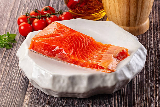istock Gourmet salmon red fish fillet 2221345331