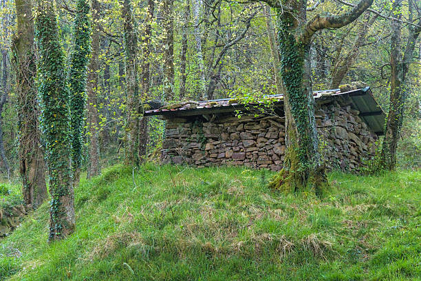 A centuries-old stone shelter high in the mountains, providing winter refuge for shepherds.