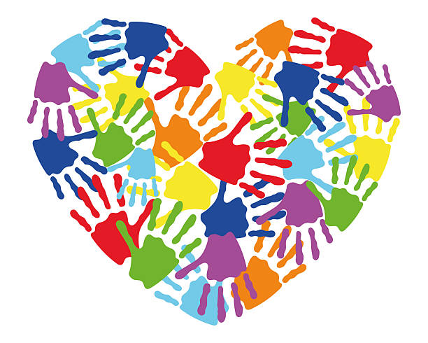 istock Colorful Handprints in Heart Shape. Diversity, Unity and Love Symbol. Multicolored Children Hand Prints Forming Heart. Abstract Art for Charity, Education, Multicultural Concepts 2221352359