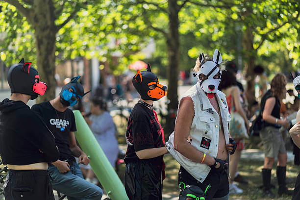 Man With Dog Mask At The Gaypride At Amsterdam The Netherlands 5-8-2023