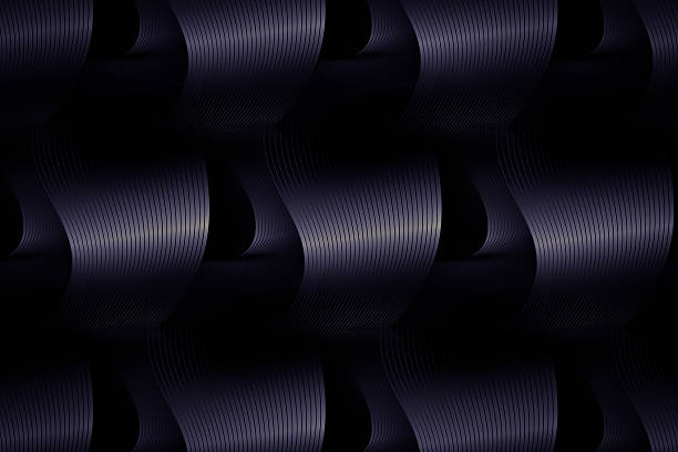 Sleek dark seamless pattern with wavy metallic stripes for a modern abstract background