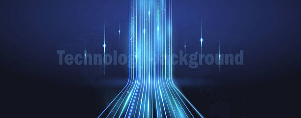 istock A strip of blue light, optical fiber, a high-speed line on a dark blue background. 2221368347
