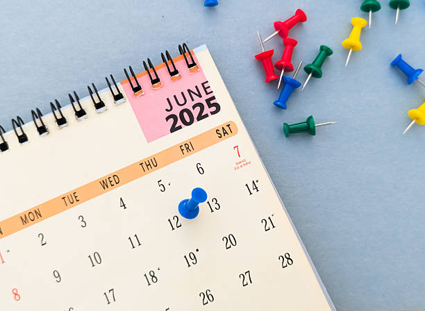 istock 12th June 2025 Calendar marked with push pin 2221368626
