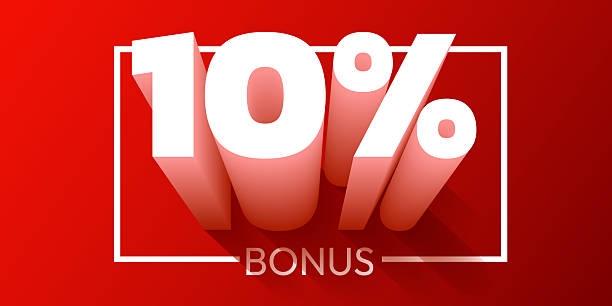 istock 10 percent bonus. Cashback or prize concept. 2221369376