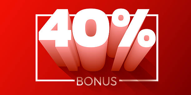 istock 40 percent bonus. Cashback or prize concept. 2221369385