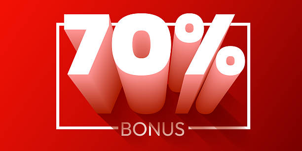 istock 70 percent bonus. Cashback or prize concept. 2221369389
