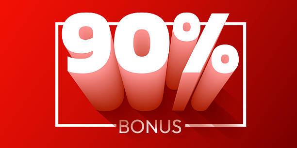 istock 90 percent bonus. Cashback or prize concept. 2221369399
