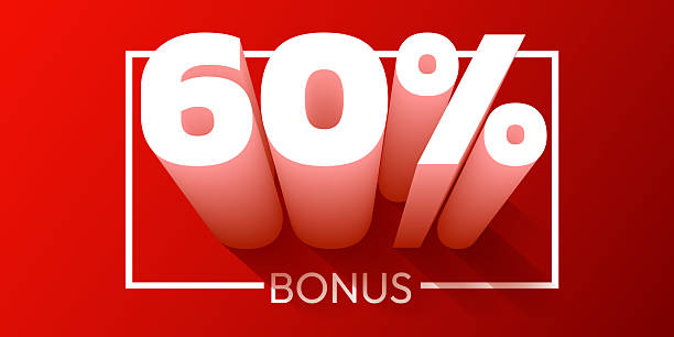 istock 60 percent bonus. Cashback or prize concept. 2221369401