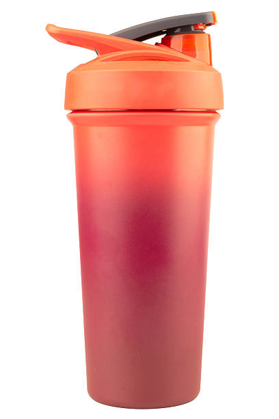 istock Red water bottle on white drink 2221373775