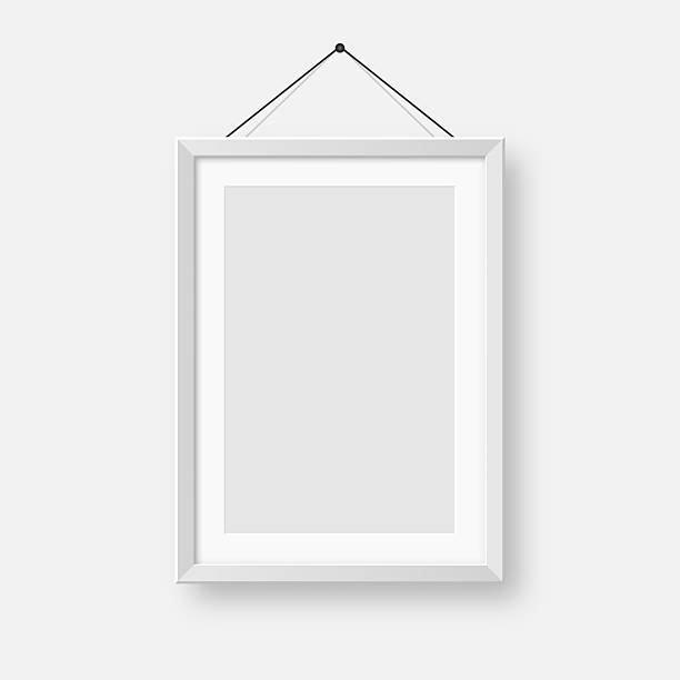 istock Realistic blank white picture frame. Modern poster mockup for artwork, photography, or advertising. Perfect for art galleries, interior decor, and branding. Vector illustration 2221376819