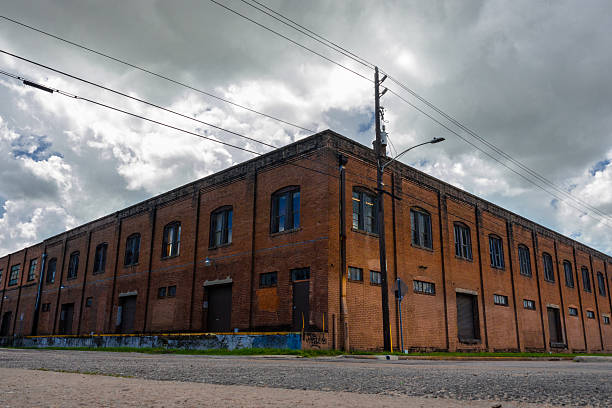 corner of abandoned warehouse building